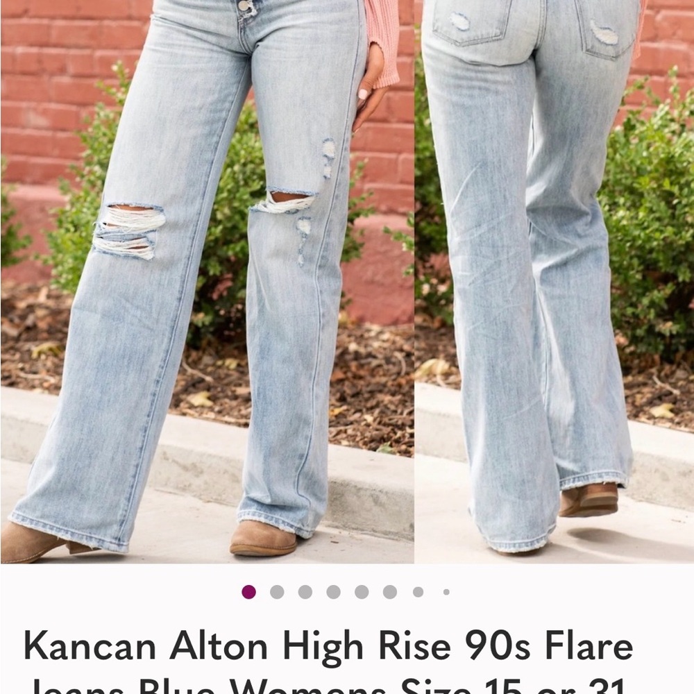 Kancan Alton High Rise 90s Flare Jeans Blue Womens Size 15 or 31 Style KC7373EL